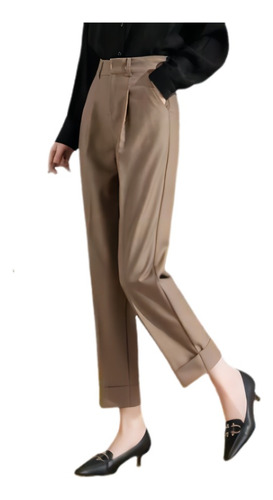 Pantalon Tiro Alto Vestir Elegante Pantalones De Cigarrillo