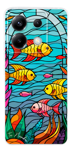 Funda Para Xiaomi Para Mujer Peces Vitral Con Tu Nombre