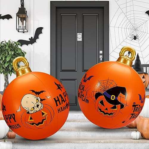 2 Piezas De Calabaza Inflable Led De Halloween De 24 Pu...