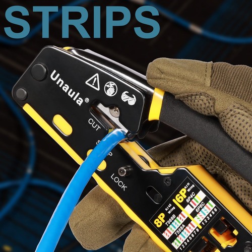 Pinza De Crimpado Para Paso Rj45-rj11-rj12 Unaula+acc
