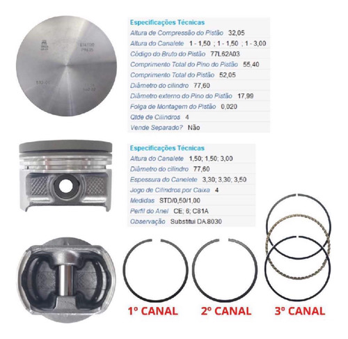 Kit Motor Metal Leve Std Spa9635 - Consulte Aplicação