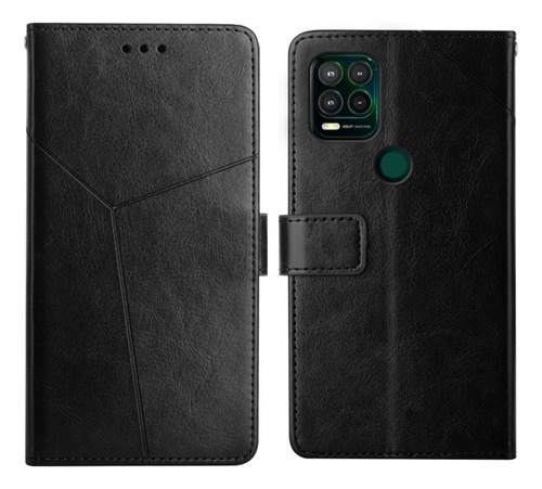 Funda De Piel Con Costuras En Y Para Motorola Moto G Stylus