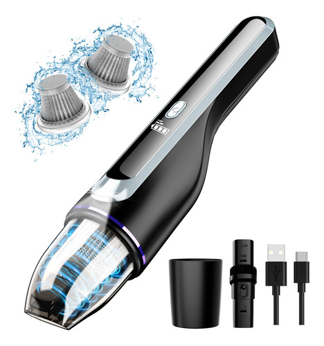 Aspirador De Pó Portátil Sem Fio Para Carro Com Motor Sem Escova E Sucção De 14000pa, 1,2 Lbs Leve, Luz Led, Mini Aspirador De Pó Fino Para Carro, Casa, Animal De Estimação