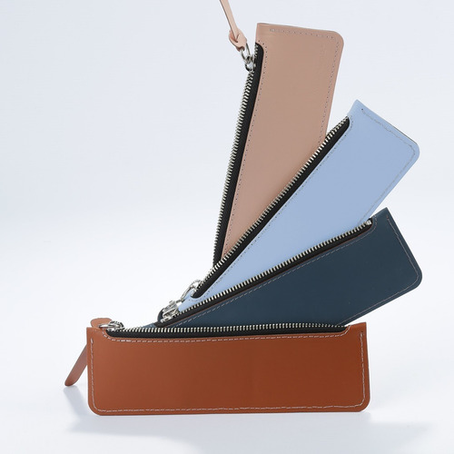 Small Flat Pencil Case - Cartuchera Flat Color Celeste