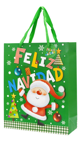 Bolsa De Regalo Plegable Diseño 3d Navidad S 19.5x23.5cm