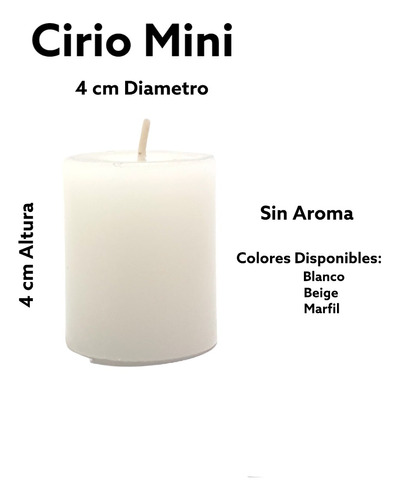 Cirios Mini Decorativos En Parafina (4x4cm) 15pz Sin Aroma