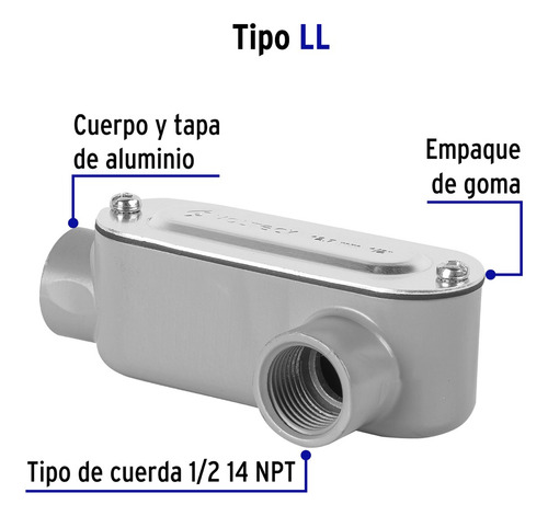 Condulet 1/2 Conexión Tipo Ll, Volteck 46976