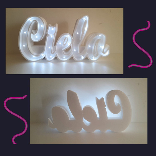 Nombres Iluminados 5 Letras 25 Cm Polyfan Cartel Con Luces