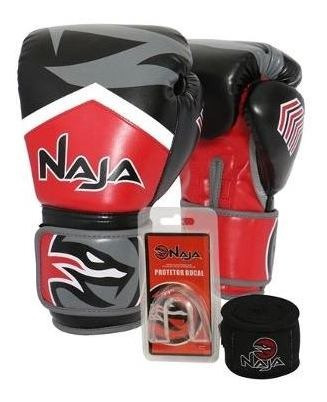 Luvas Kick Boxe Muay Thai Naja New Extreme Bandagem E Bucal 