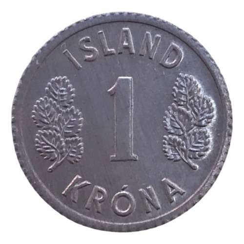 * Islandia. Sin Circular. 1 Krona. Año 1980.  Km# 23