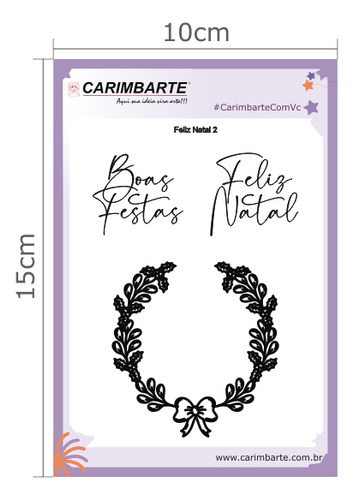 Feliz Natal 2 Cartela De Carimbo