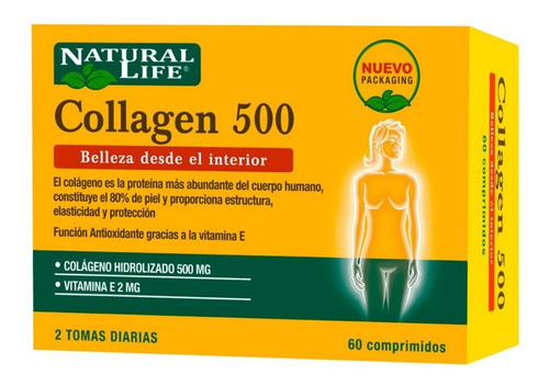 Colageno Hidrolizado Natural Life 500 X 60 Comprimidos