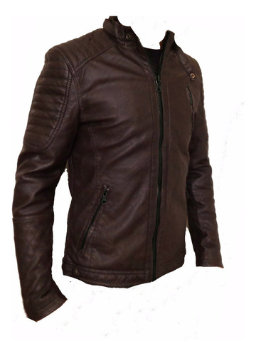 Campera Moto Modelo Exclusivo Cuero Eco Protecciones Termica