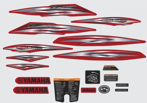 Kit Adesivos Jet Ski Yamaha Fx Cruiser Sho Vermelho