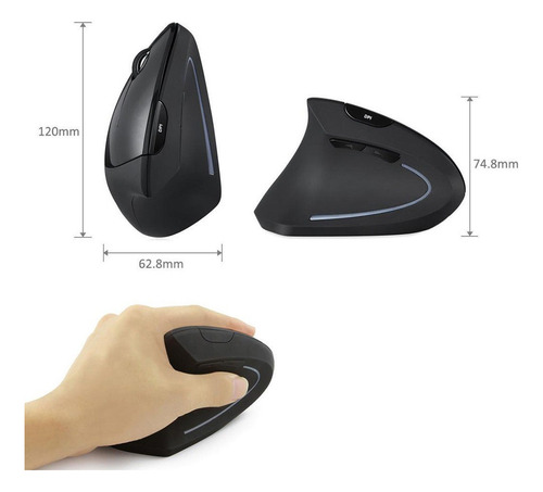 Mouse Ratón Vertical Inalámbrico Ergonómico Recargable2.4ghz