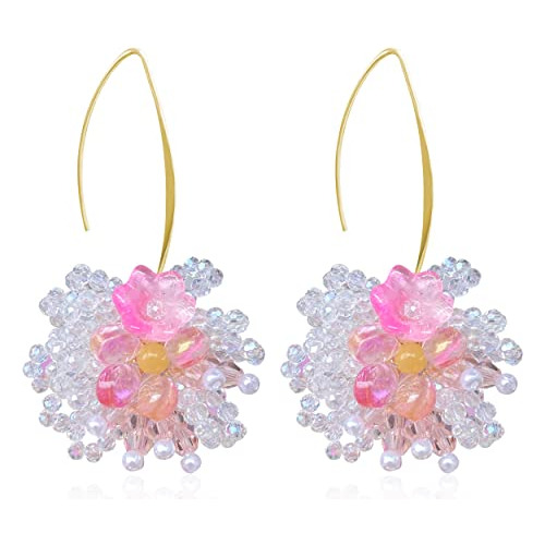 Kafu Pendientes De Flores Para Mujeres Y Niñas, Acrílico, La