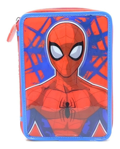 Cartuchera Canopla Spiderman Hombre Araña 1 Piso C/ Utiles 