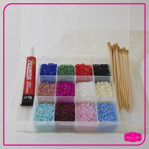 Kit Artesanato Iniciante Meia Pérola 4mm Atacado Completo