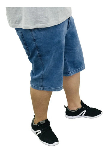 Imagem 1 de 4 de Bermuda Masculina Jeans Com Lycra Plus Size Tamanho Grande D