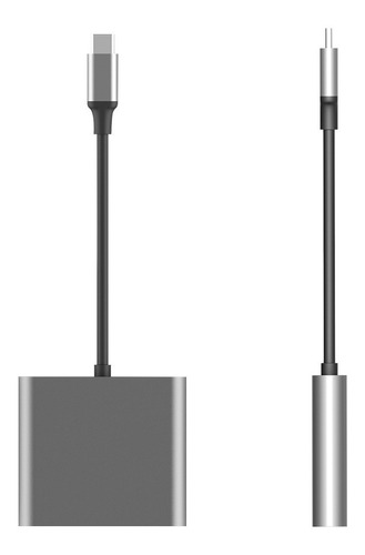 Adaptador Hub 3 En 1 Usb Tipo C A Usb-c Hdmi Usb3.0 Para Mac