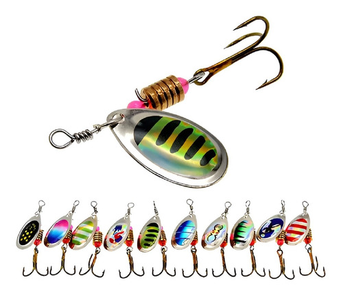 X10 Spinner Pesca Chispas Pesca Spiner Pesca Señuelo 3gr 5c