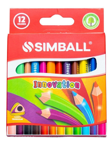 Lapices De Color Simball Innovation X12 Colores Cortos