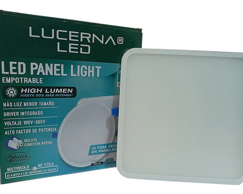 Lucerna 618chl Panel Light Empotrable 18w Cuadrado 6500k