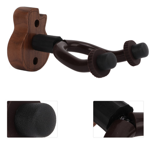 Colgador De Pared Para Guitarra, Color Nogal Negro, Soporte