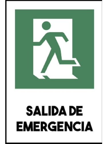 Señalética Adhesiva Salida De Emergencia  20 X 30cm