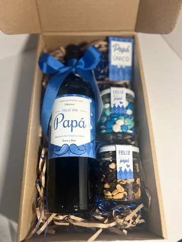 Box Papa Vino Personalizado Regalo Dia Del Padre