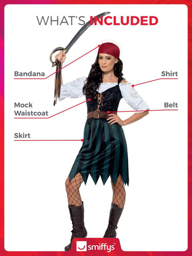 Disfraz De Marinero Pirata Para Mujer De Smiffys, Azul, Tall