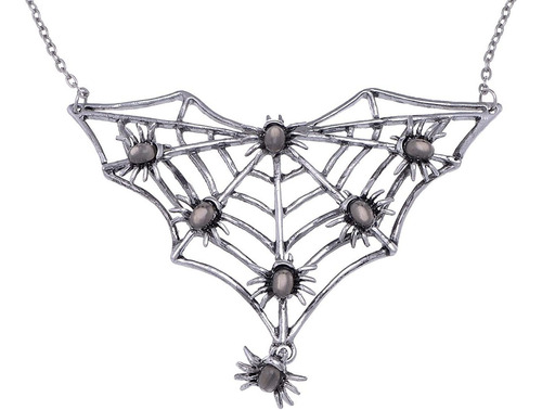 Alilang Gunmetal Tone Halloween Espeluznante Spider Web Bug 