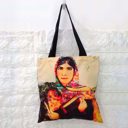Malala Yousafzai Bolso Velif Tela Estampada Diseño Exclusivo