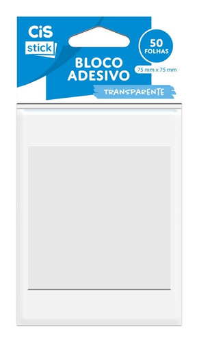 Bloco Adesivo Transparente Cores C/50 Fls Stick - Cis