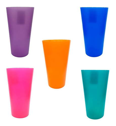 Vaso De Plástico Colores Fiesta Trago Largo 580 Ml X 1 Unid