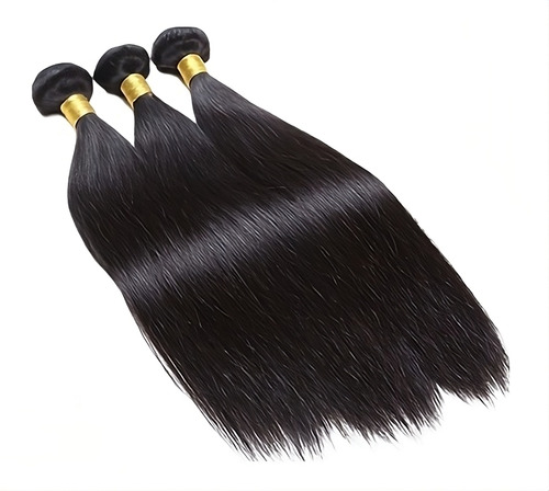 Cabelo Humano Liso Virgem Tela Castanho 50cm 200g