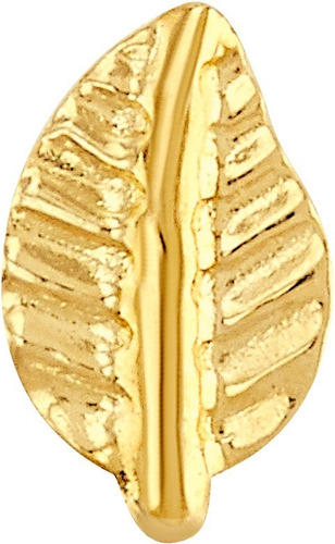 Arete Broquel Hoja Árbol Naturaleza Oro 10 Kt