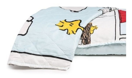 Kit Colcha Dupla Face Solteiro Snoopy Peanuts