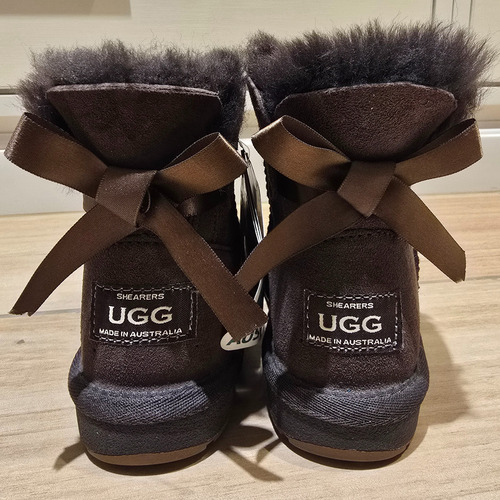 Botas Ugg Australia P/ Niña Marrones Con Moño Y Abrigo 27/28
