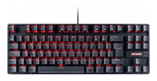 Teclado Gamer Mecanico Pcyes Tkl Neron Black Outemu Red