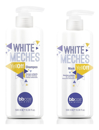 Shampoo Y Máscara Bbcos White Meches Yelloff 500ml