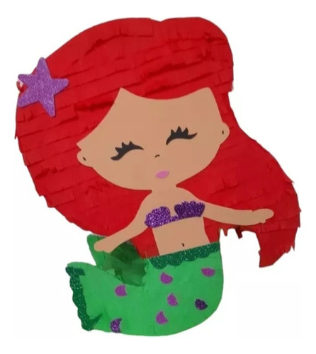 Piñata Sirenita Relleno Cotillon Sirenas Piñatas Ariel