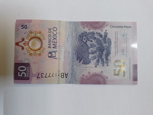 Billete 50 Pesos Ajolote Mexicano 1 Ajolotito Tenochtitlan (Usado)