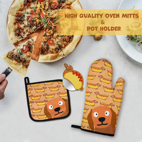 Guantes De Horno Para Perros Con Soporte De Olla Y Delantal