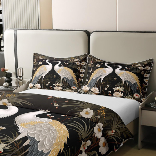 Feelyou Juego De Cama De Grulla Japonesa Para Niños, Niñas Y