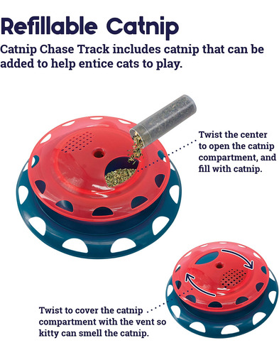 Catnip Catnip Chase Track Red And Blue Interactive Cat Toy,