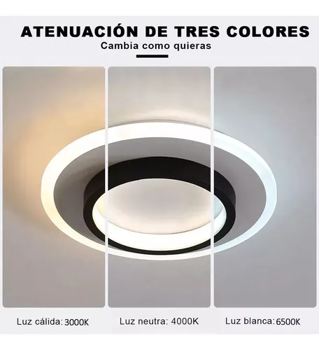 Lámpara De Techo Moderna 265v 32w Luz De 3 Colores Redonda
