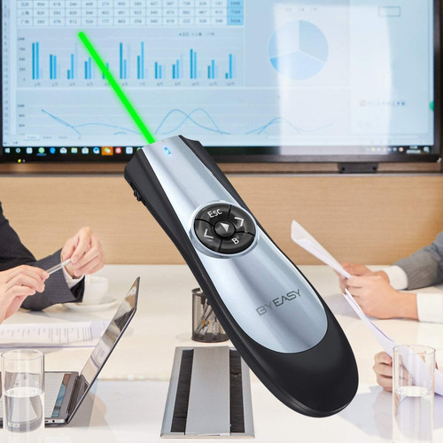 Byeasy Presentador Clicker Estafadores Laser Verde Y Control