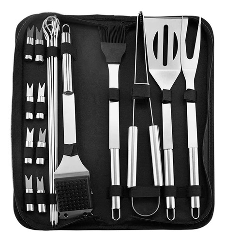 Set Estuche Kit Accesorios Y Utensilios Para Bbq Carne Asada