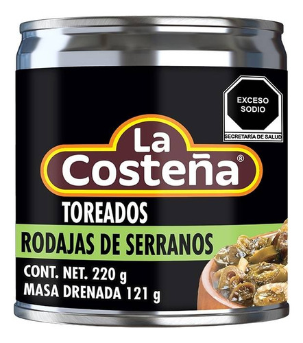 3 Pza Chiles Serranos La Costeña En Rodaja Toreados 220 G